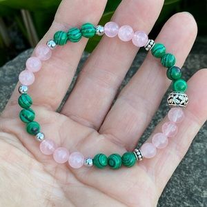 Malachite and Rose Quartz Emotional Healing and Protection Bracelet